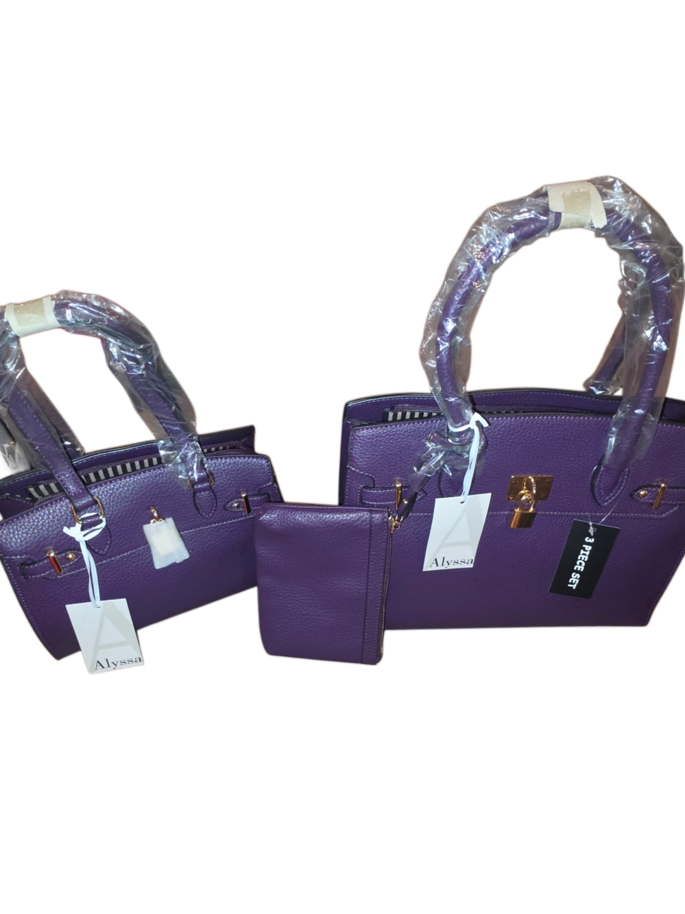 Brand New - Purple 3-Piece Tote, Mini Me & Wallet Set